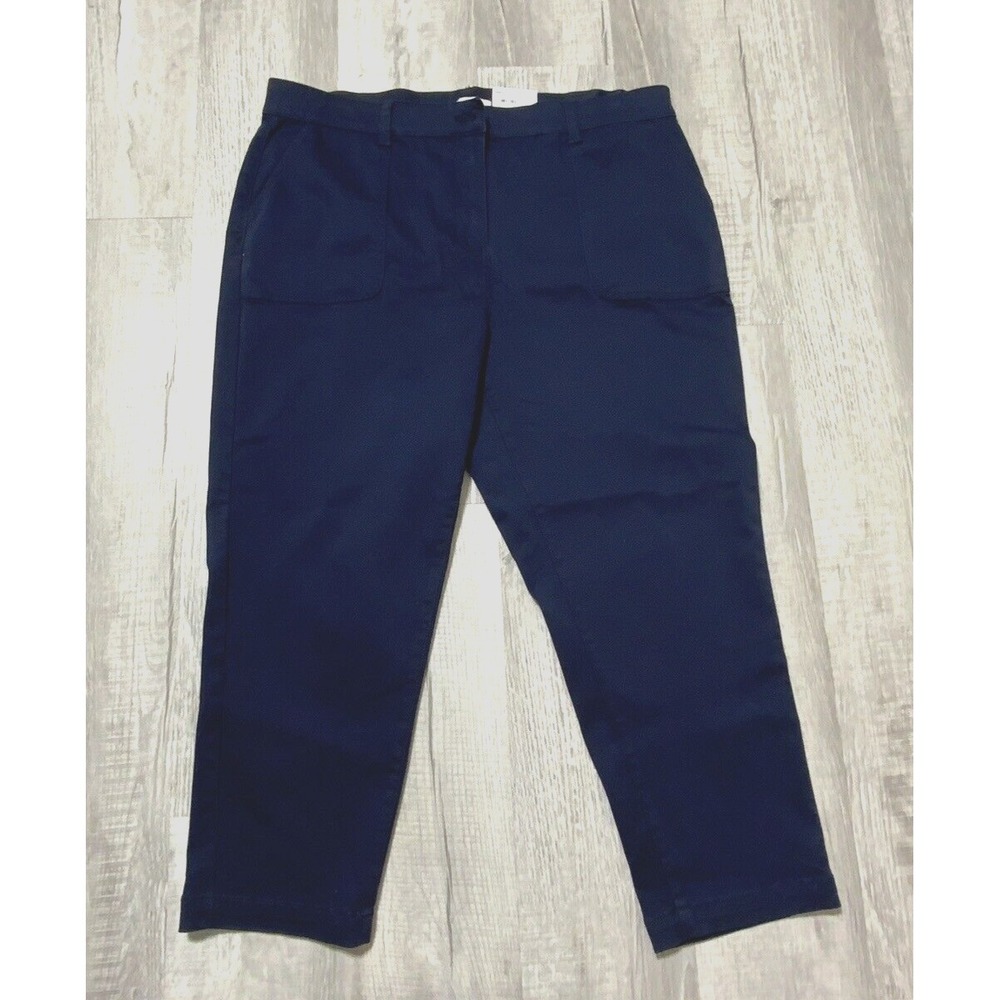 Croft & Barrow Ankle Pants Women's Plus Mid Rise Blue Size 18W NEW